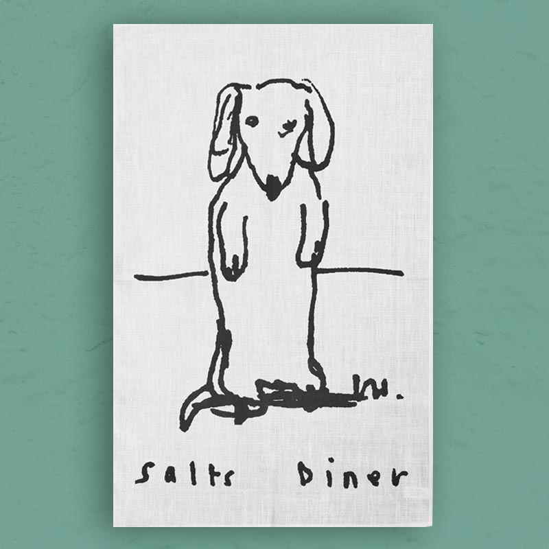 David Hockney Diner Dog Linen Tea Towel