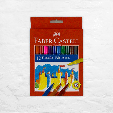 Set of 12 Felt Tip Pens by Faber-Castell