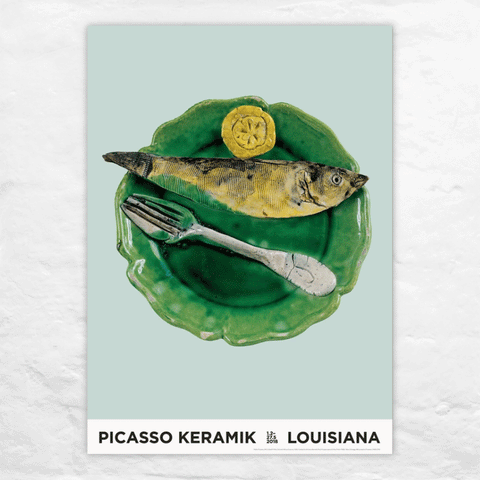 Still-life with Fish, Fork and Slice of Lemon poster by Pablo Picasso