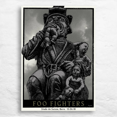 Foo Fighters, Bern poster by Tommy Davidson-Hawley - hand pulled 4 colour screenprint, artist's proof.