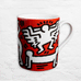 Keith Haring 'White on Red' Limoges Porcelain Mug