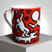 Keith Haring 'White on Red' Limoges Porcelain Mug