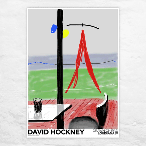 Me Draw on iPad poster by David Hockney