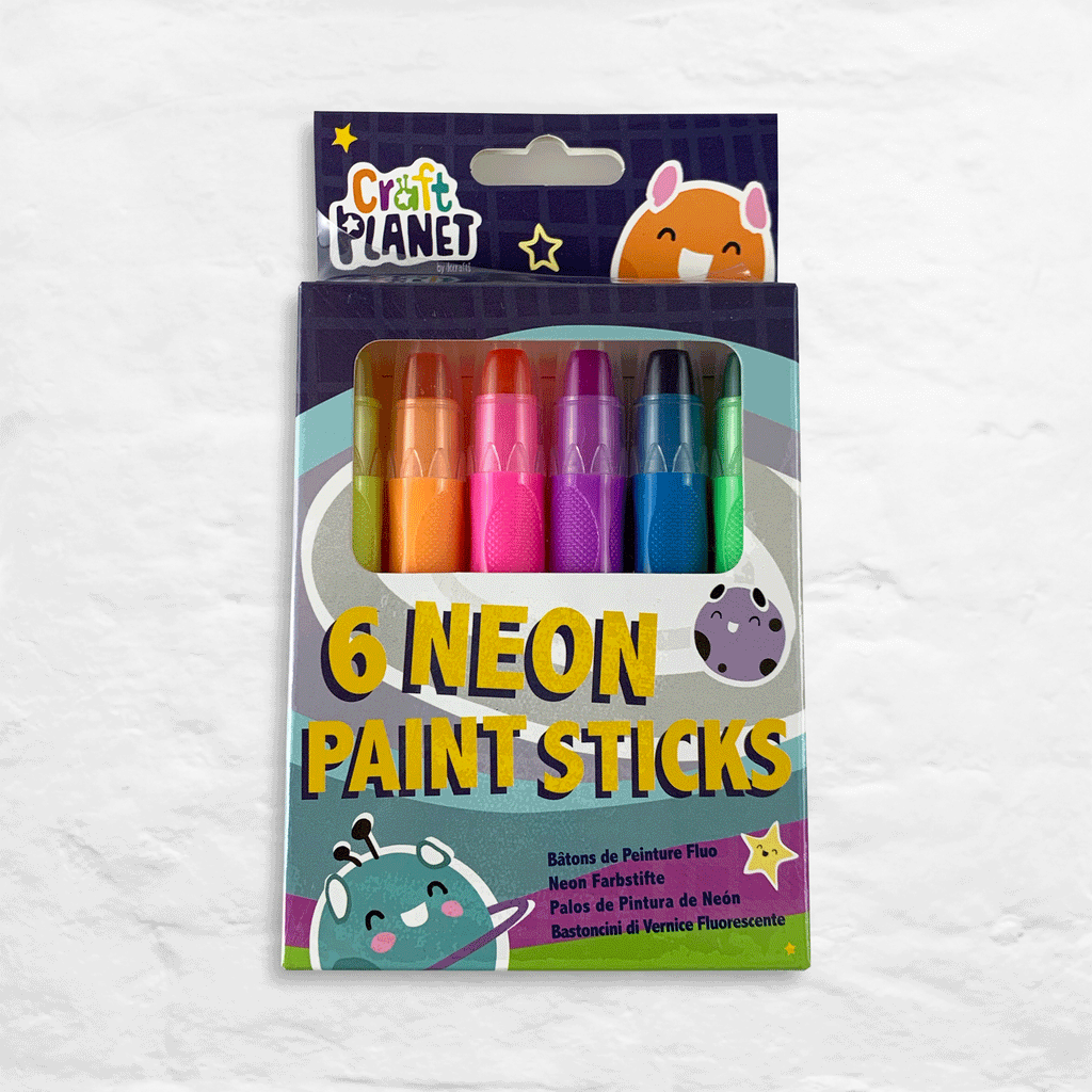 6 Neon Paint Sticks by Craft Planet