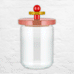Twergi Storage jar, 100cl - Pink, Red & Yellow - des. Ettore Sottsass for Alessi