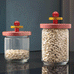 Twergi Storage jar, 100cl - Pink, Red & Yellow - des. Ettore Sottsass for Alessi