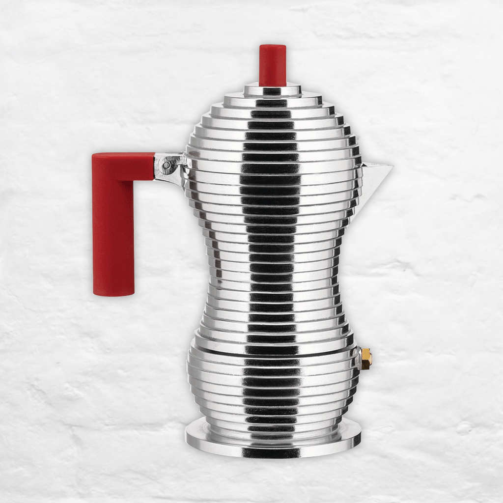 Pulcina Induction Coffee maker - 3 cup, red - des. Michele de Lucchi (made by Alessi)