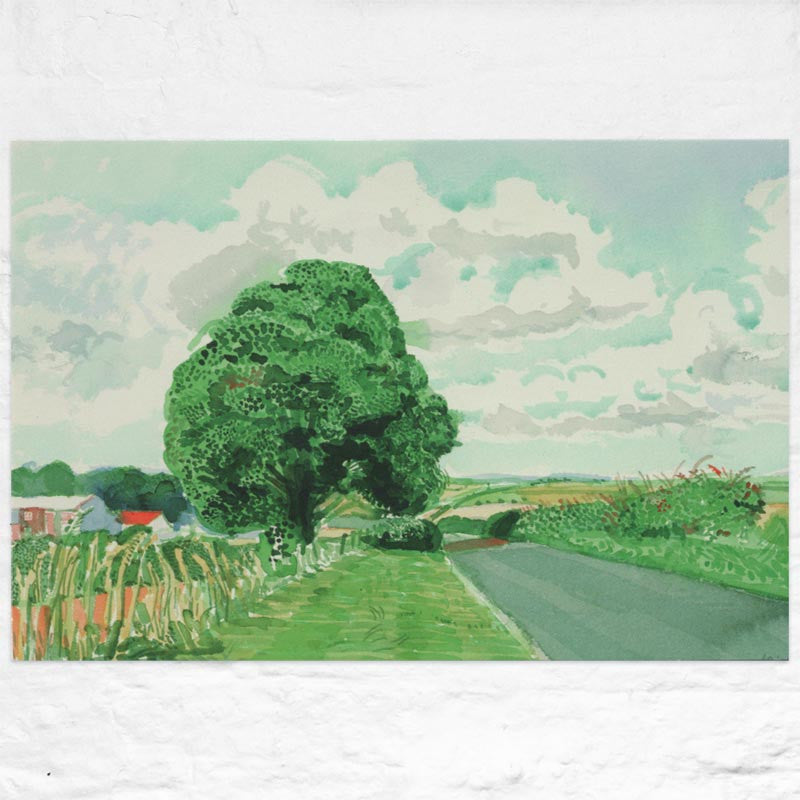 Road and Tree Near Wetwang ( from Midsummer: East Yorkshire) Poster by David Hockney