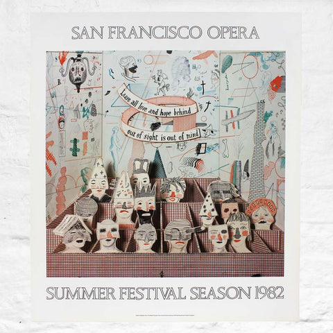 Bedlam (The Rake's Progress, San Francisco Opera) Original Poster (1981) by David Hockney