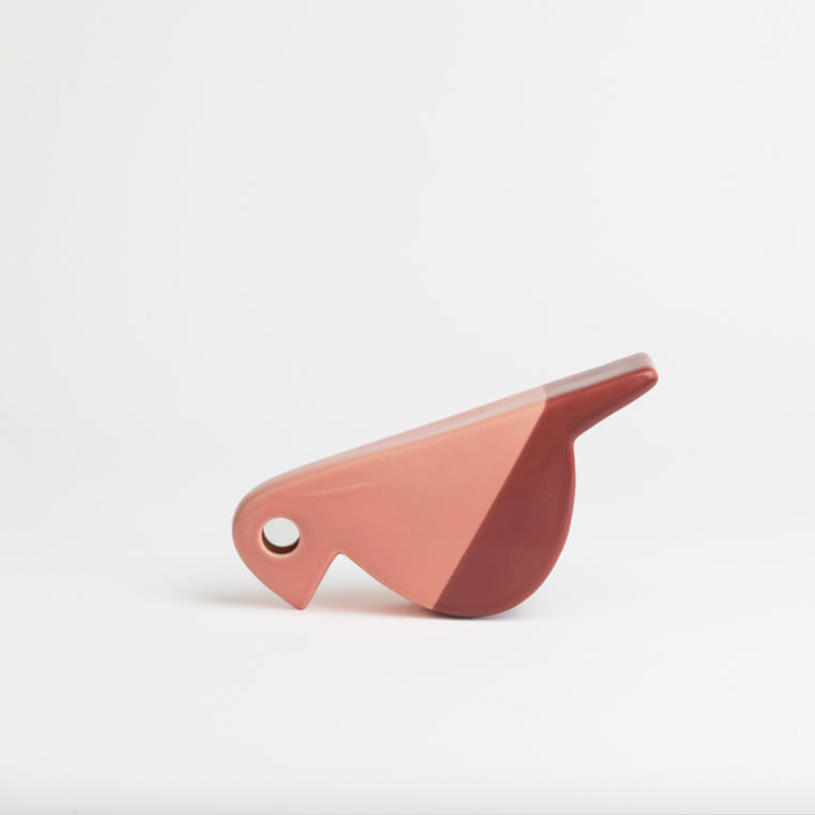Bird figure - Glossy  Pink / Burgundy (IKN 23) des. Aldo Bagni, 1970s, made by Nuove Forme (exclusive)