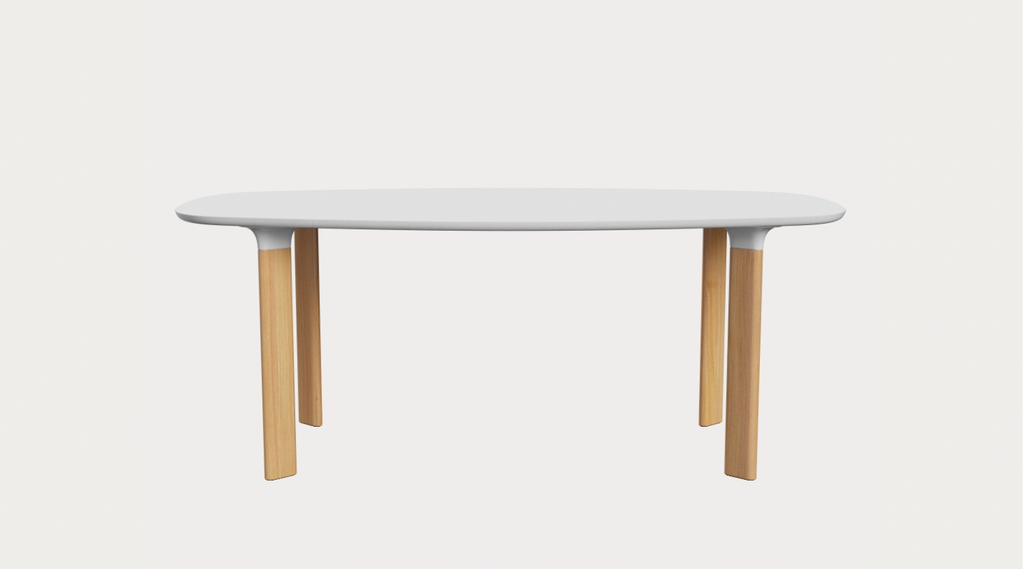 Analogue Dining table des. Jaime Hayon - White / Oak - made by Fritz Hansen