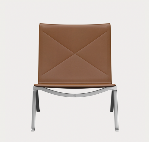 PK22 Lounge Chair - Aura Leather, Walnut - des. Poul Kjærholm, made by Fritz Hansen