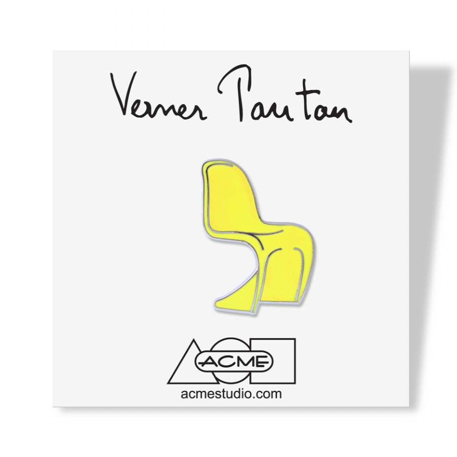 Yellow Panton Chair Cloisonné Enamel Pin Badge