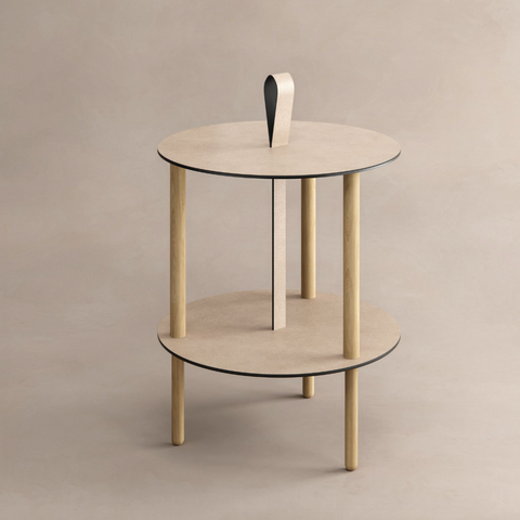 Strap side table - Warm grey /Oak Nature - by LindDNA