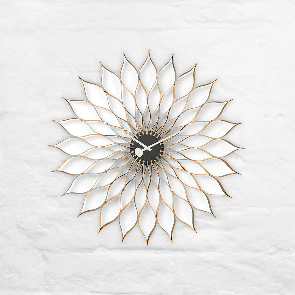 Sunflower wall clock (birch) des. George Nelson, 1948 - 1960 (made by Vitra)