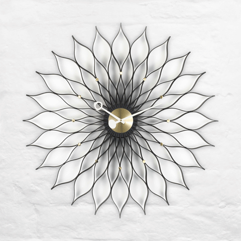 Sunflower wall clock (black) des. George Nelson, 1948 - 1960 (made by Vitra)