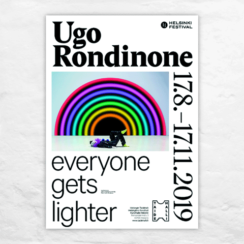 everyone gets lighter exhibition poster by Ugo Rondinone