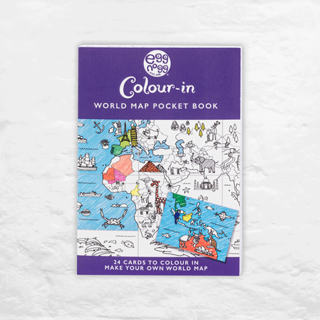 World Map Pocket Book - 24 cards to colour in