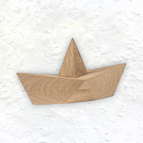Admiral Wooden 'Paper' Boat by Boyhood - Large, Natural Oak