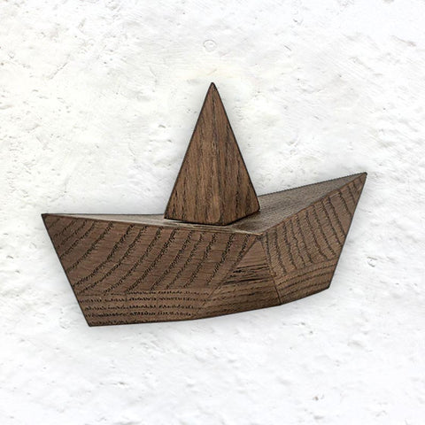 Admiral Wooden 'Paper' Boat by Boyhood - Large, Smoked Oak