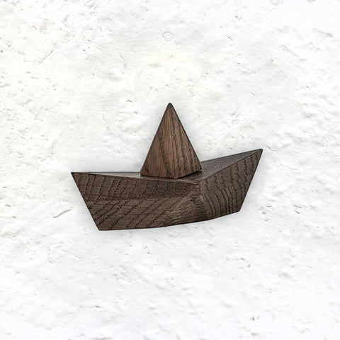 Admiral Wooden 'Paper' Boat by Boyhood - Small, Smoked Oak