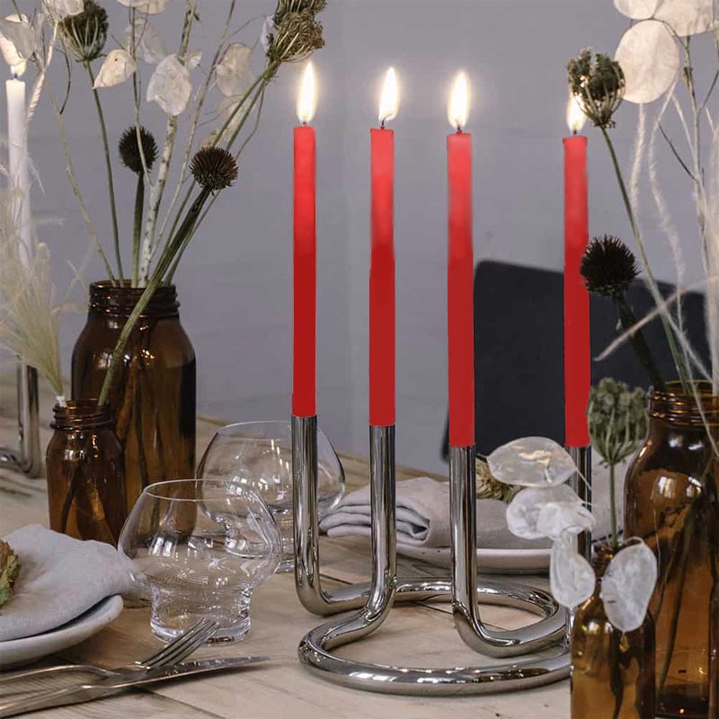 Candles for Gemini candleholder pack of 4 red Salts Mill Shop