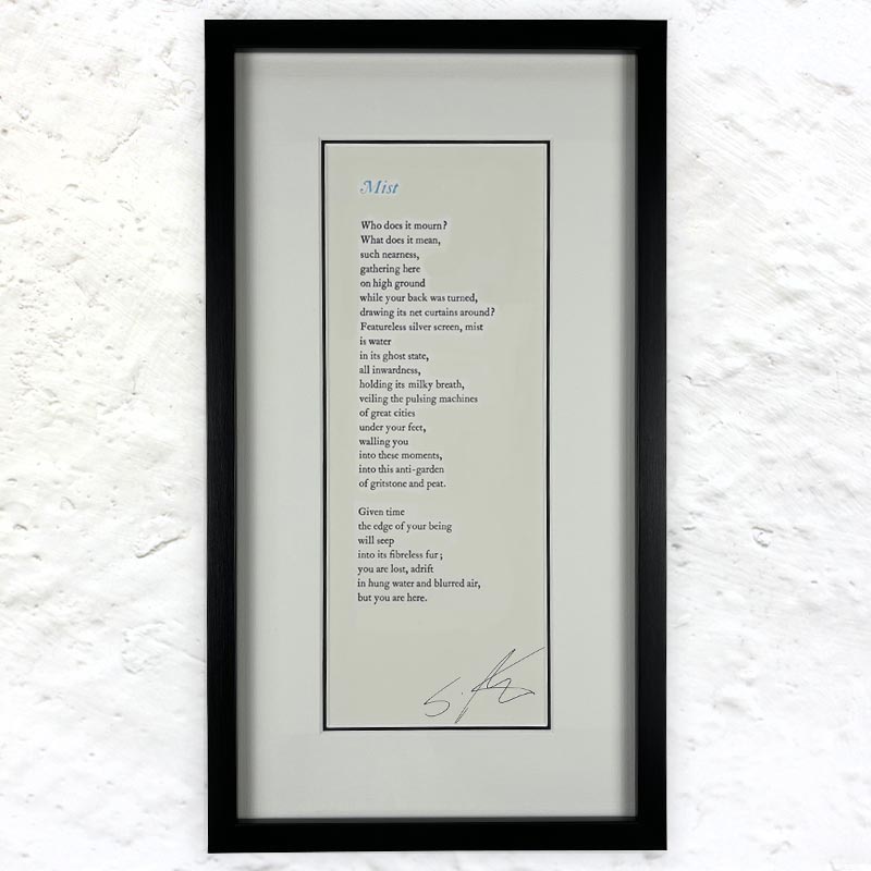 Mist by Simon Armitage - signed framed poem