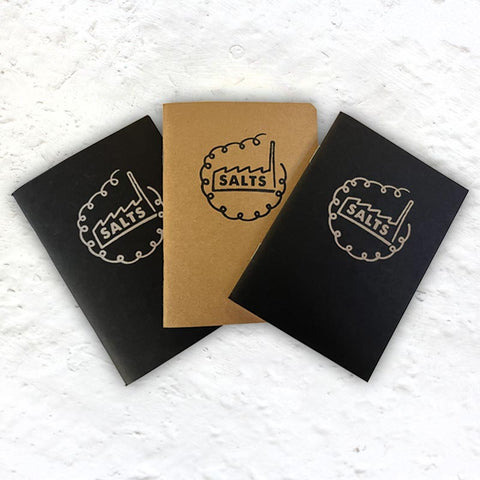 Set of 3 Mixed A6 Sketch Books (staplebound, 2 black covers, 1 natural cover)